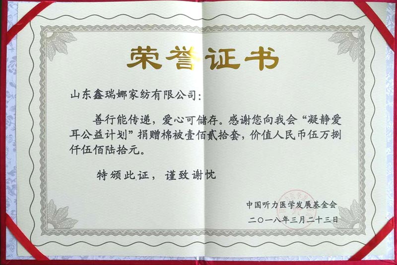 中國聽力醫(yī)學(xué)發(fā)展基金會(huì)證書